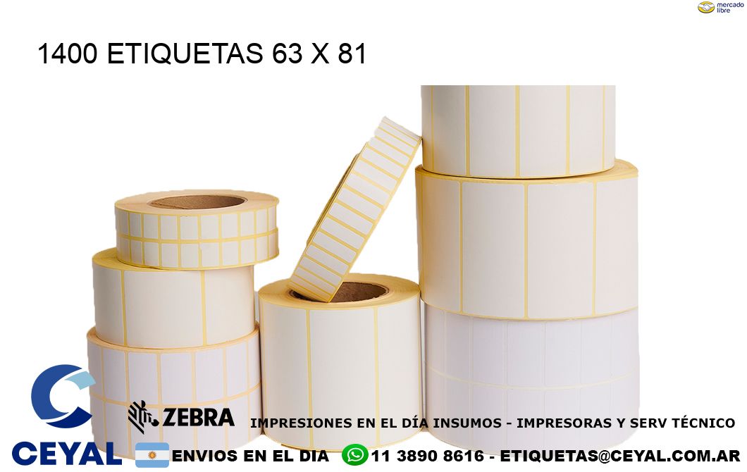 1400 ETIQUETAS 63 x 81