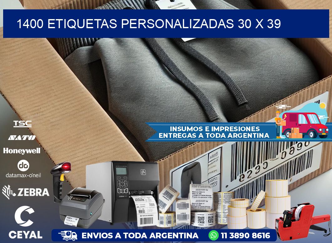 1400 ETIQUETAS PERSONALIZADAS 30 x 39