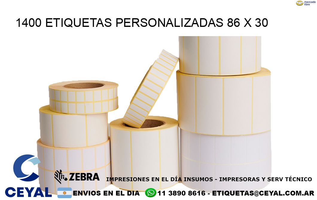 1400 ETIQUETAS PERSONALIZADAS 86 x 30