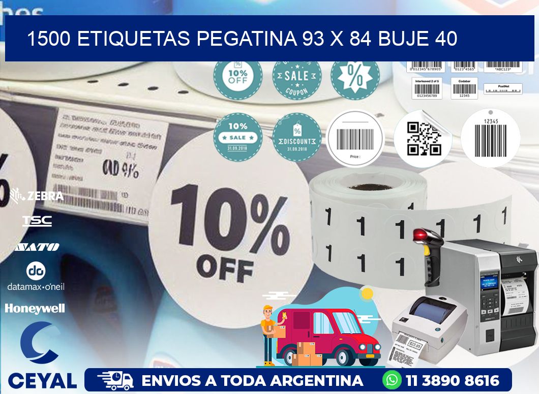 1500 ETIQUETAS PEGATINA 93 x 84 buje 40