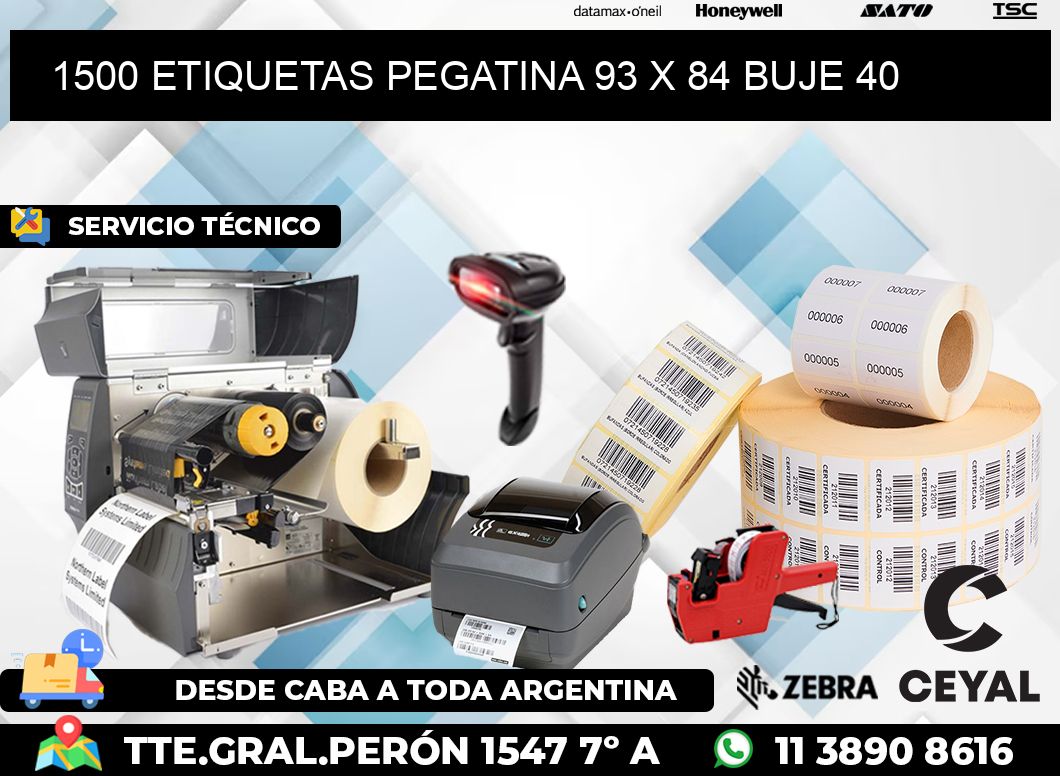 1500 ETIQUETAS PEGATINA 93 x 84 buje 40