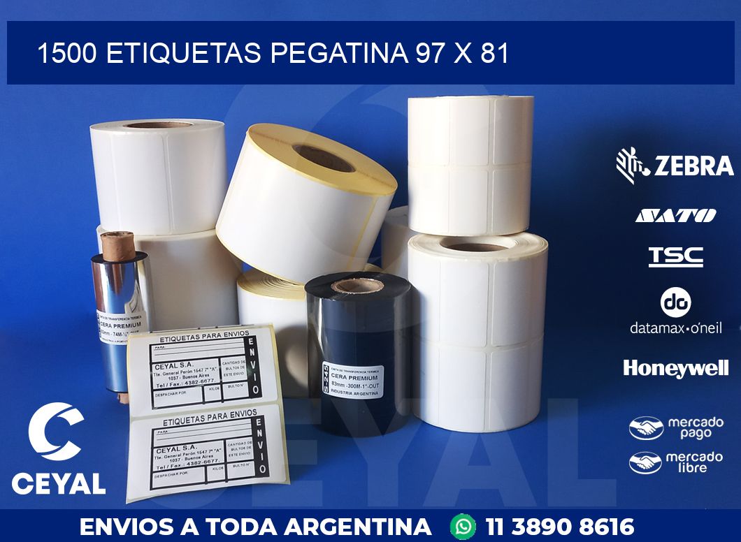 1500 ETIQUETAS PEGATINA 97 x 81