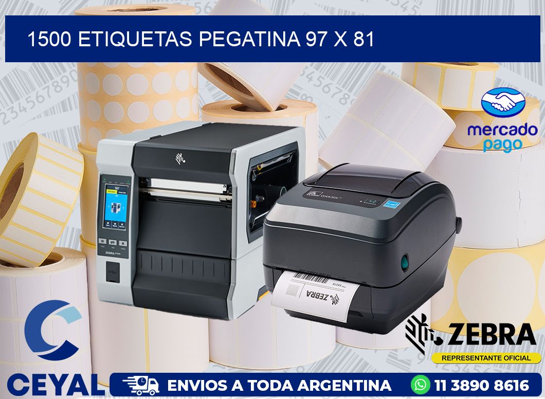 1500 ETIQUETAS PEGATINA 97 x 81