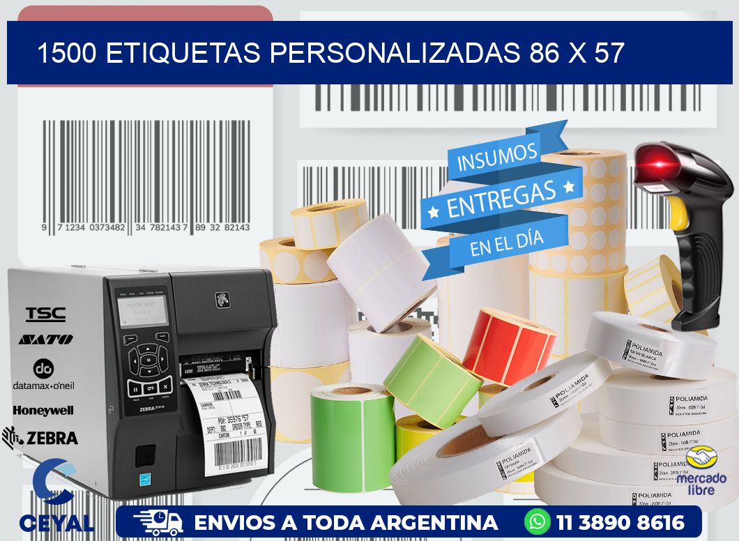 1500 ETIQUETAS PERSONALIZADAS 86 x 57