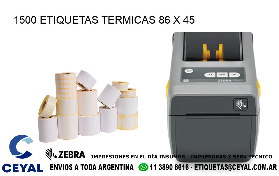 1500 ETIQUETAS TERMICAS 86 x 45