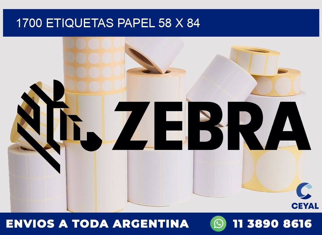 1700 ETIQUETAS PAPEL 58 x 84