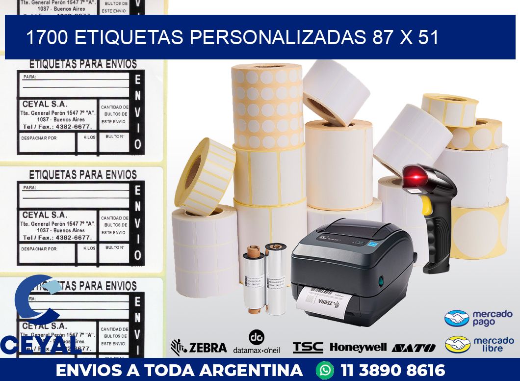1700 ETIQUETAS PERSONALIZADAS 87 x 51