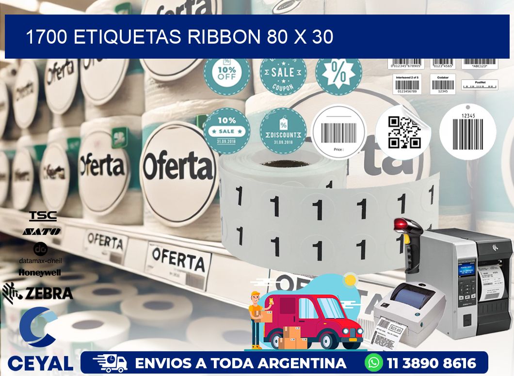 1700 ETIQUETAS RIBBON 80 x 30