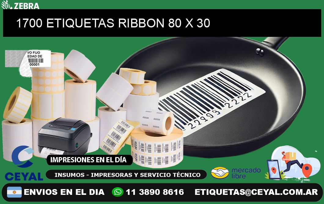 1700 ETIQUETAS RIBBON 80 x 30