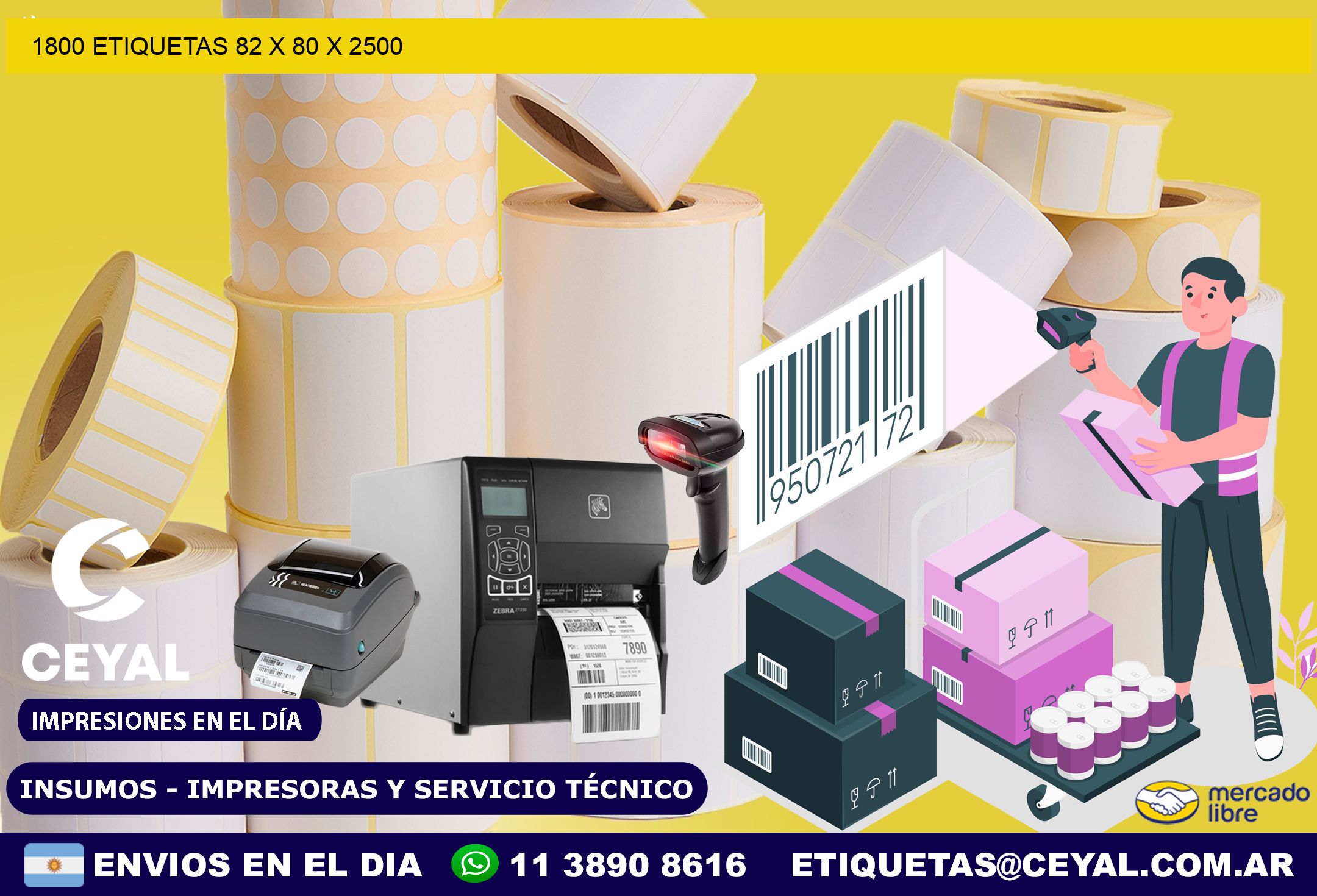 1800 ETIQUETAS 82 x 80 x 2500