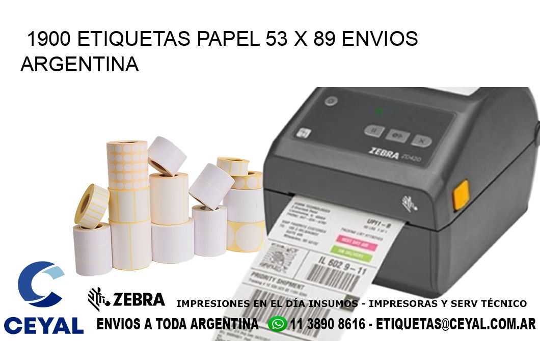 1900 ETIQUETAS PAPEL 53 x 89 ENVIOS ARGENTINA