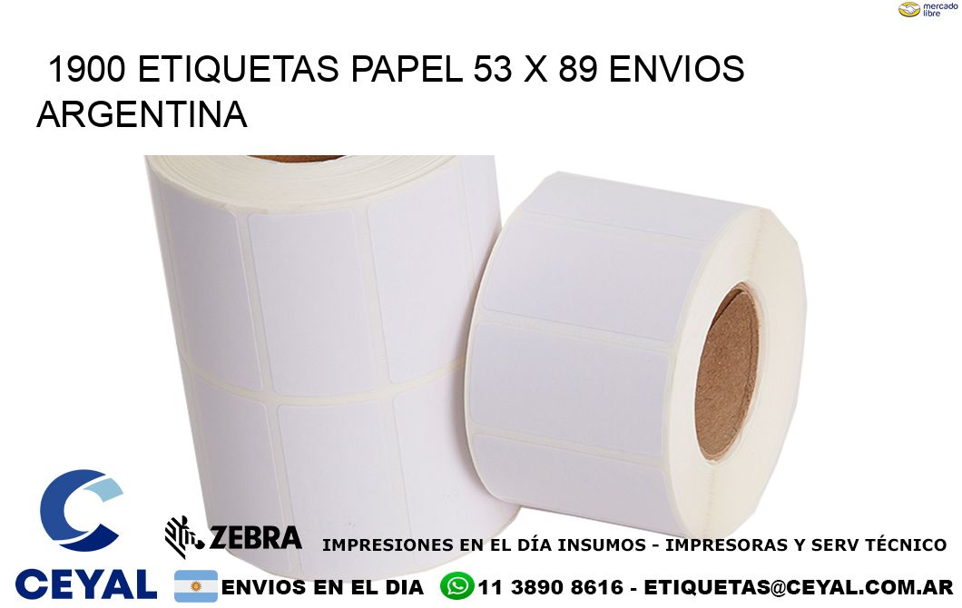 1900 ETIQUETAS PAPEL 53 x 89 ENVIOS ARGENTINA