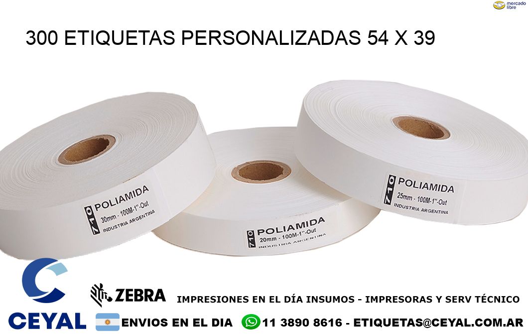 300 ETIQUETAS PERSONALIZADAS 54 x 39