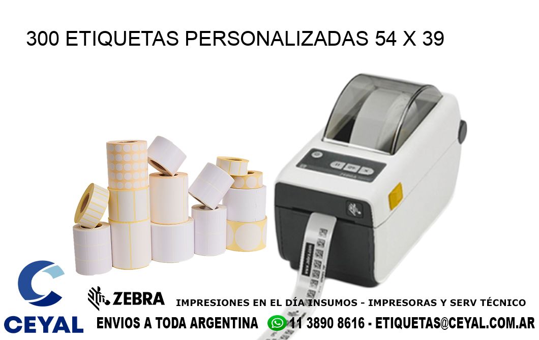 300 ETIQUETAS PERSONALIZADAS 54 x 39