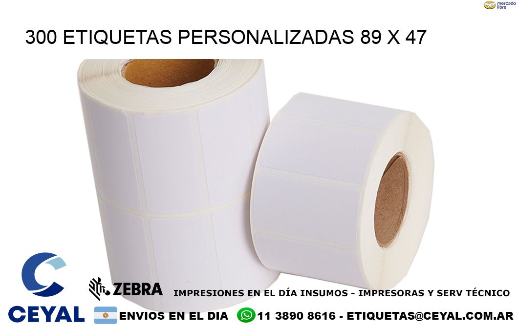 300 ETIQUETAS PERSONALIZADAS 89 x 47