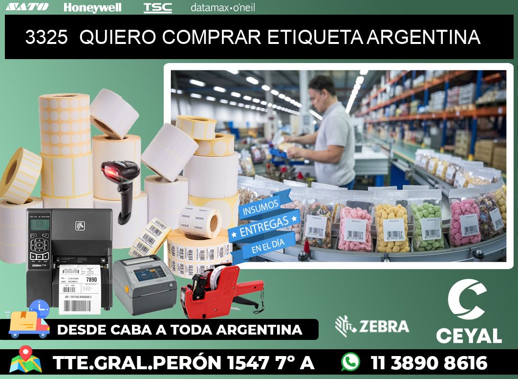 3325  QUIERO COMPRAR ETIQUETA ARGENTINA