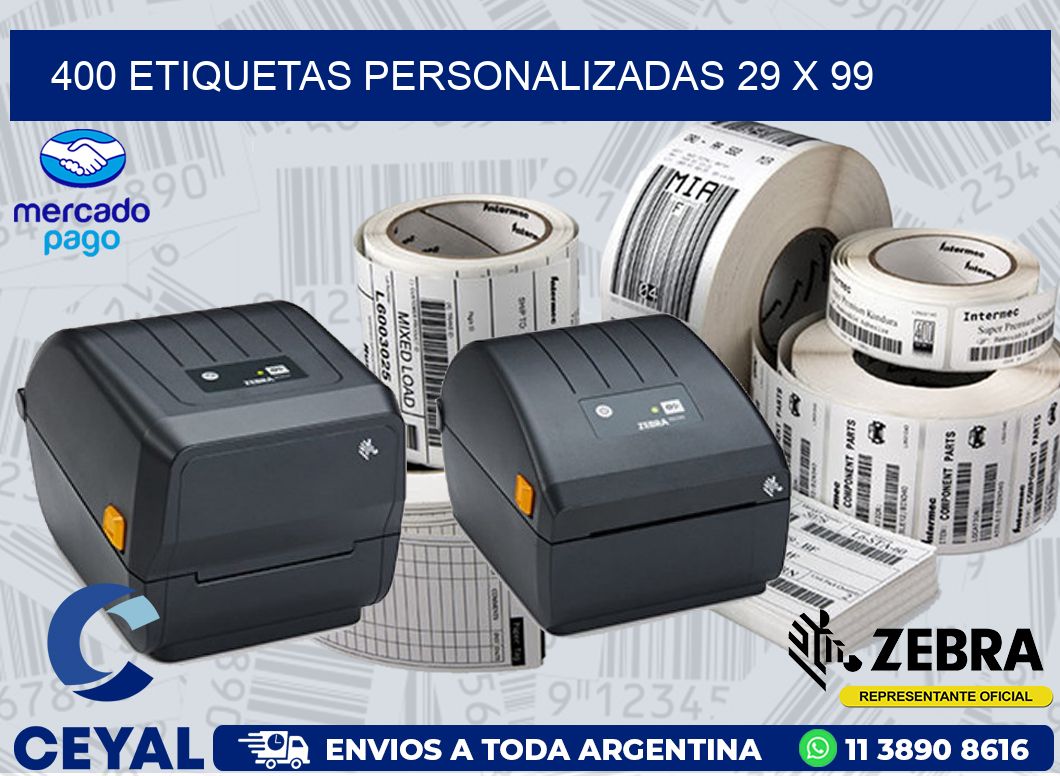400 ETIQUETAS PERSONALIZADAS 29 x 99