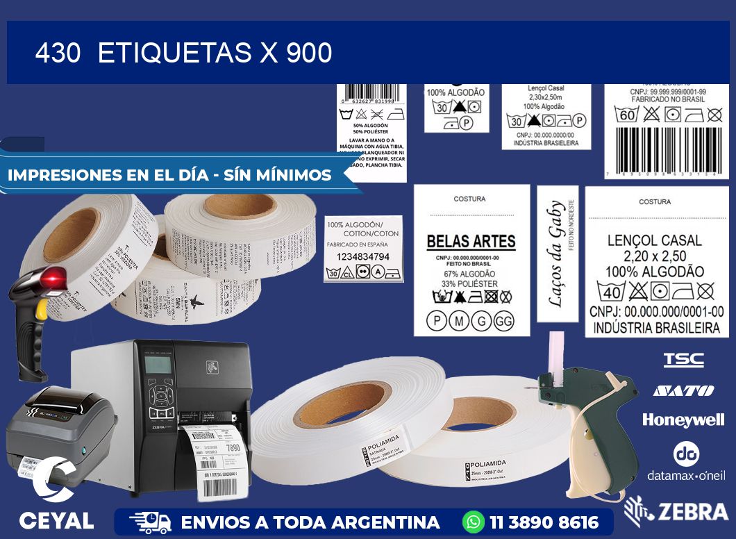 430  ETIQUETAS X 900