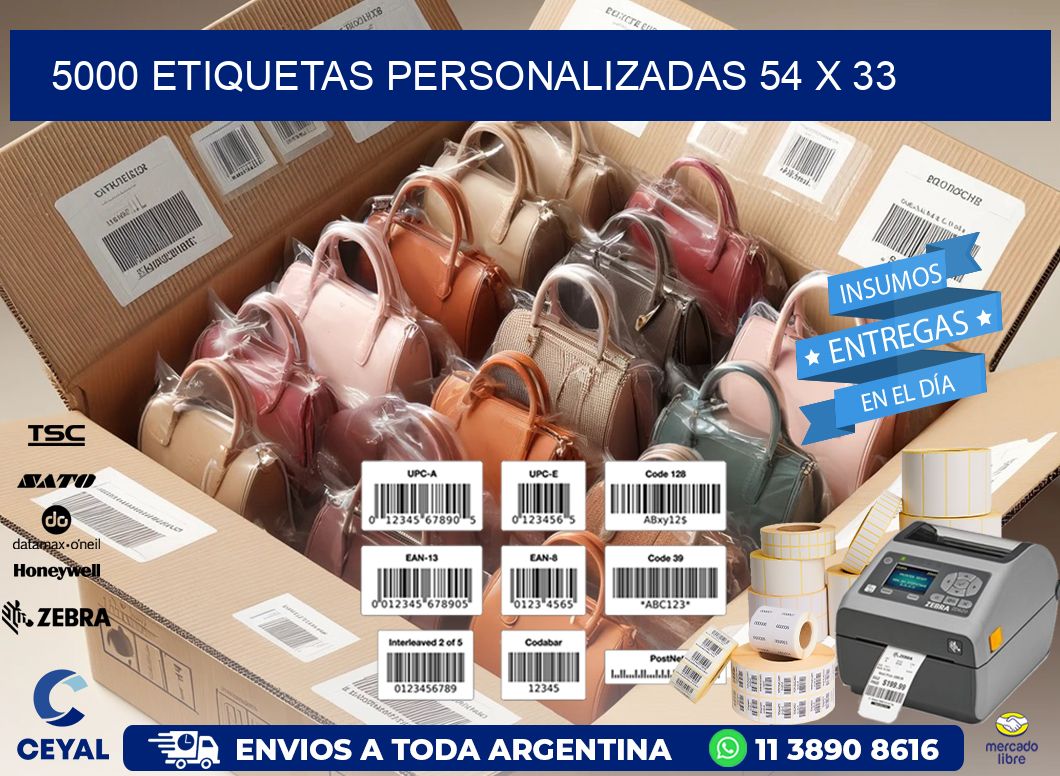 5000 ETIQUETAS PERSONALIZADAS 54 x 33