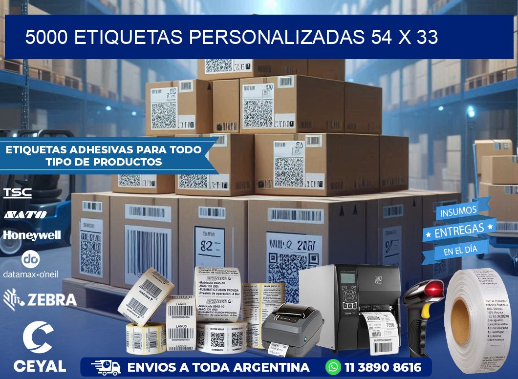 5000 ETIQUETAS PERSONALIZADAS 54 x 33