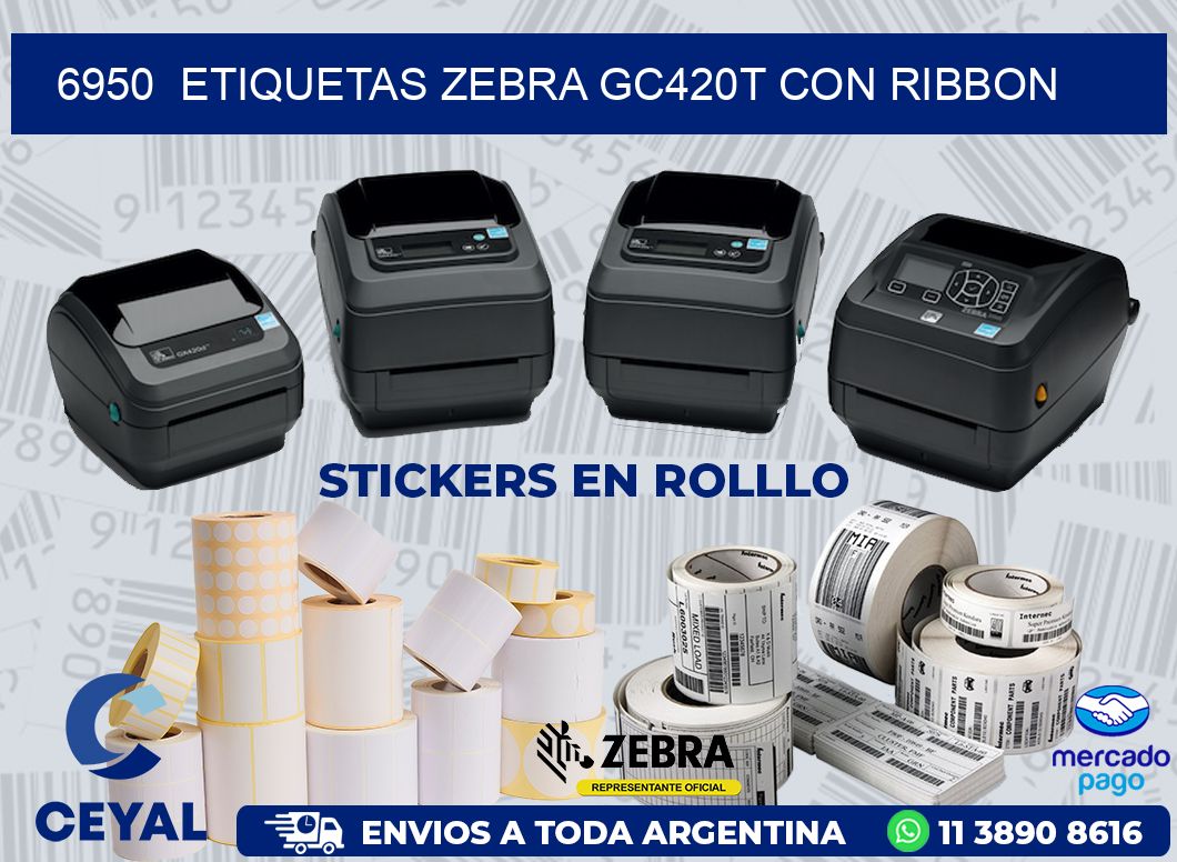 6950  ETIQUETAS ZEBRA GC420T CON RIBBON