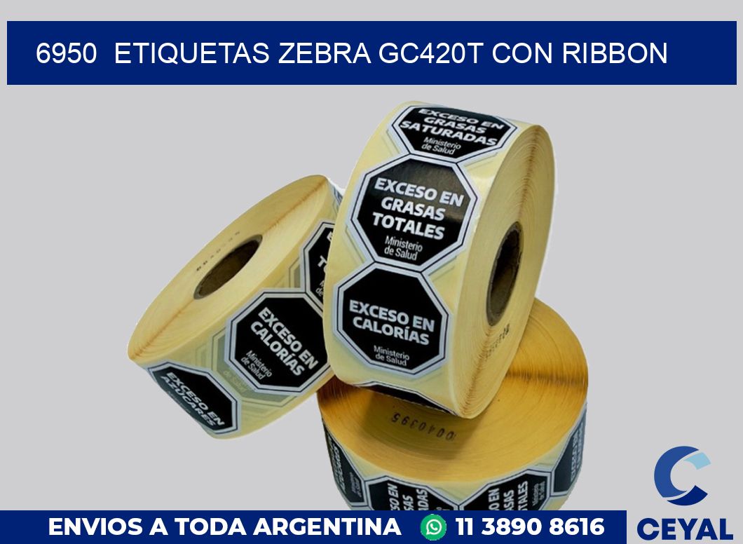 6950  ETIQUETAS ZEBRA GC420T CON RIBBON