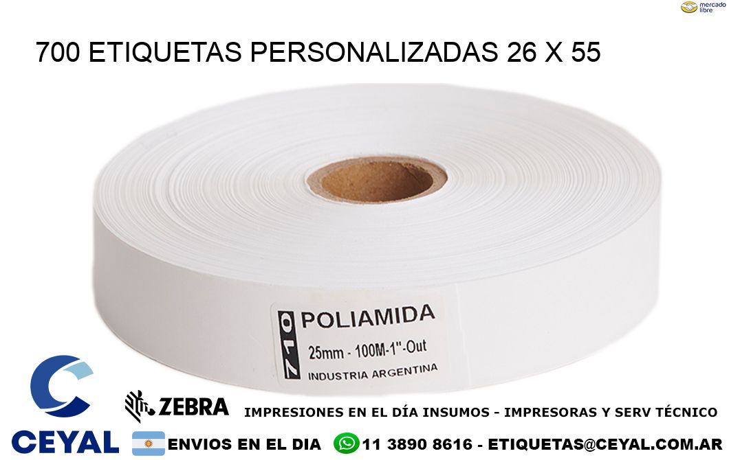 700 ETIQUETAS PERSONALIZADAS 26 x 55