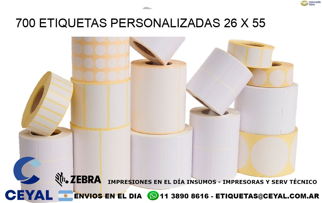 700 ETIQUETAS PERSONALIZADAS 26 x 55