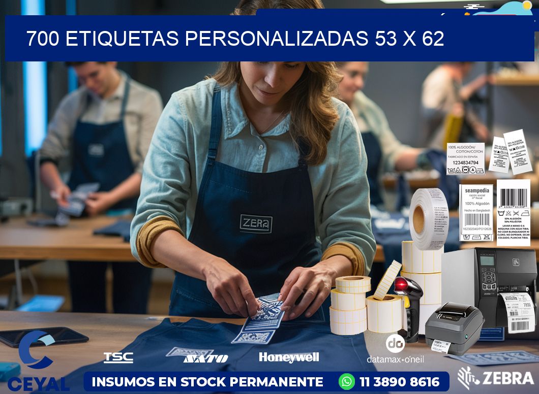 700 ETIQUETAS PERSONALIZADAS 53 x 62