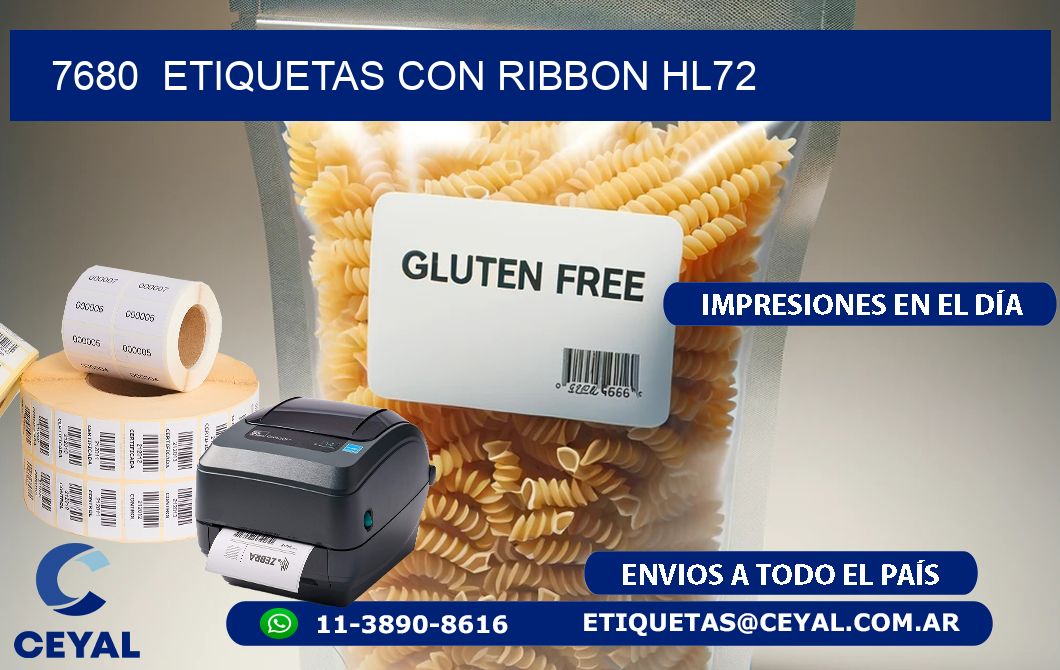 7680 ETIQUETAS CON RIBBON HL72
