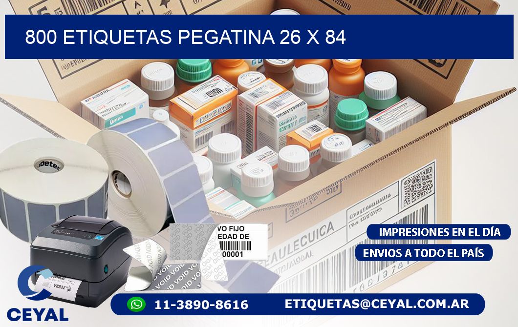 800 ETIQUETAS PEGATINA 26 x 84