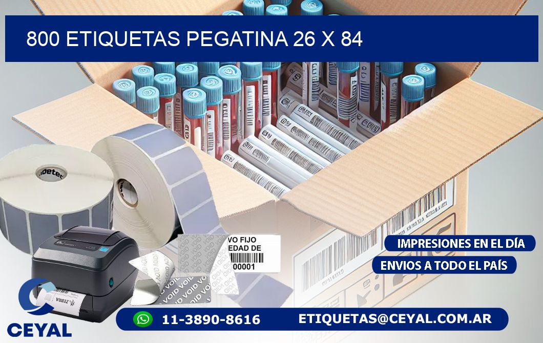 800 ETIQUETAS PEGATINA 26 x 84