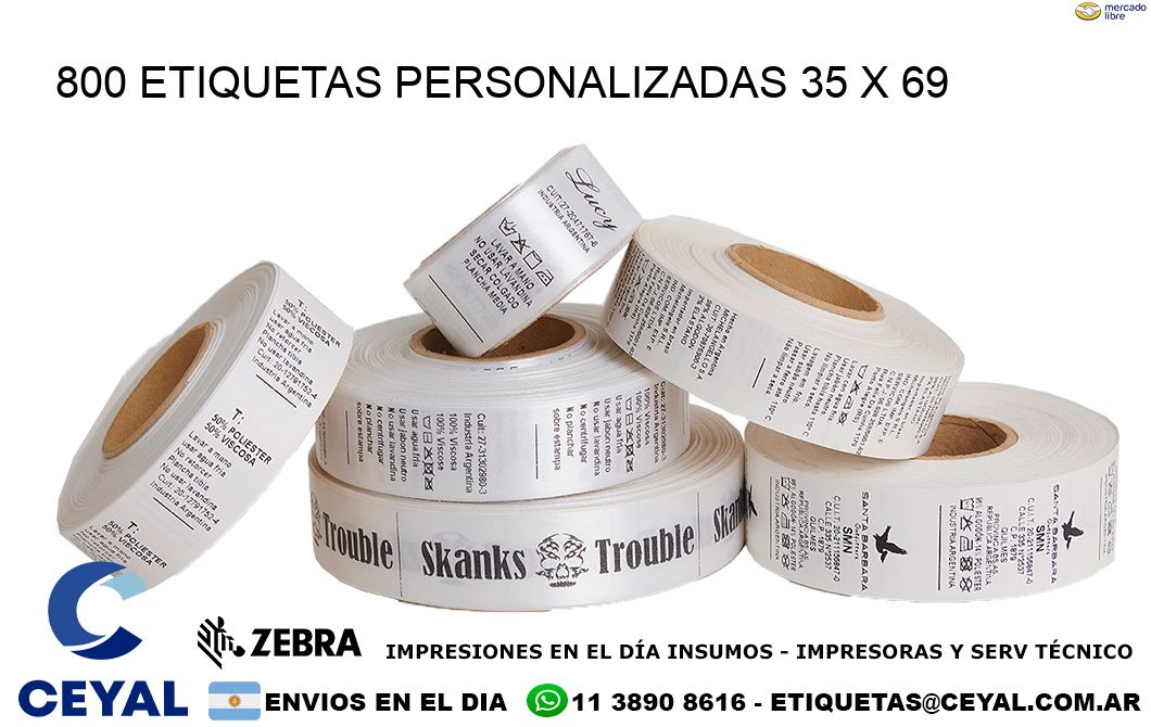 800 ETIQUETAS PERSONALIZADAS 35 x 69