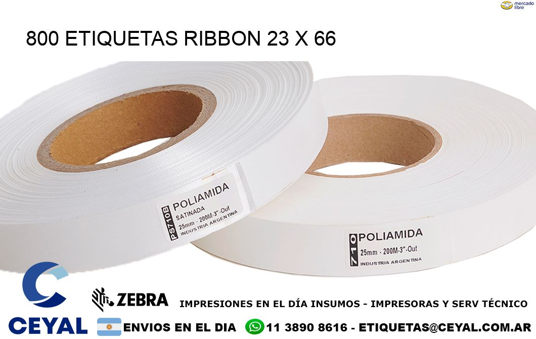 800 ETIQUETAS RIBBON 23 x 66