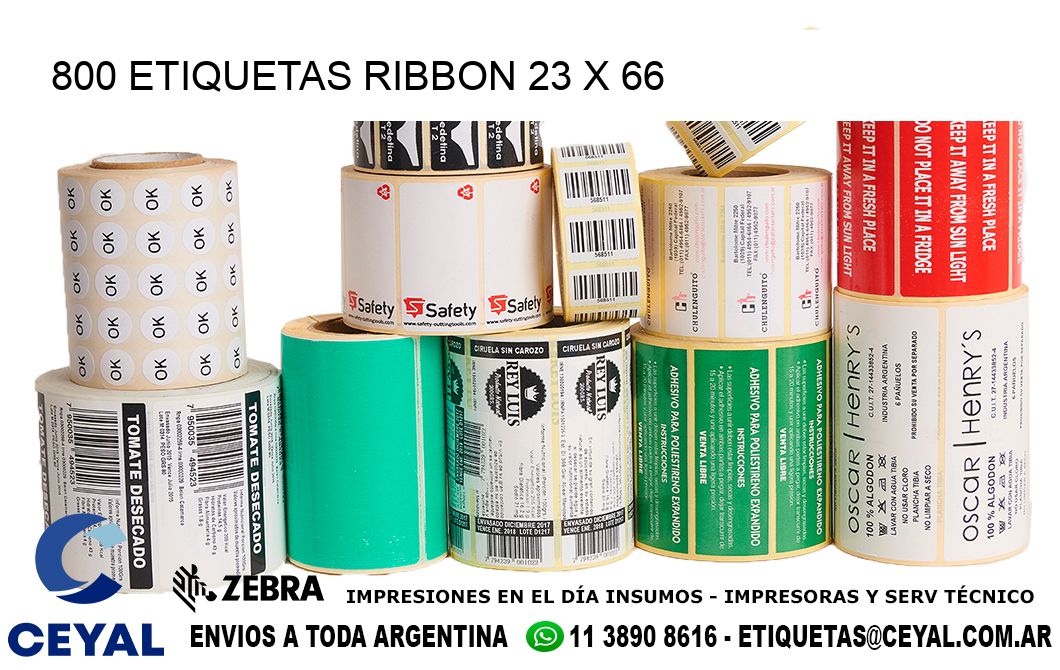 800 ETIQUETAS RIBBON 23 x 66