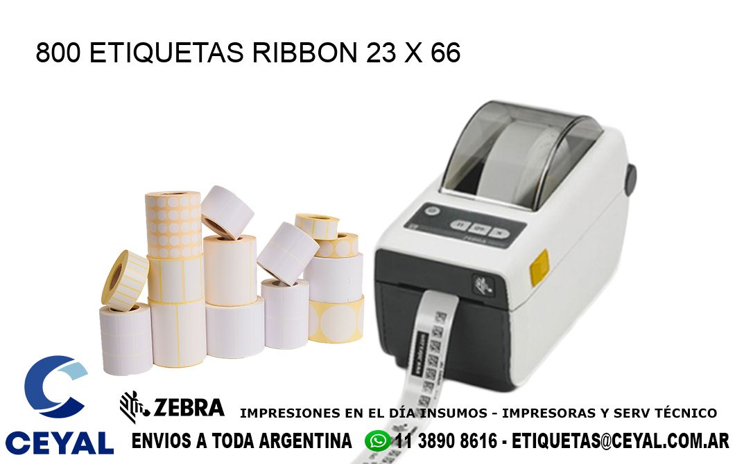 800 ETIQUETAS RIBBON 23 x 66