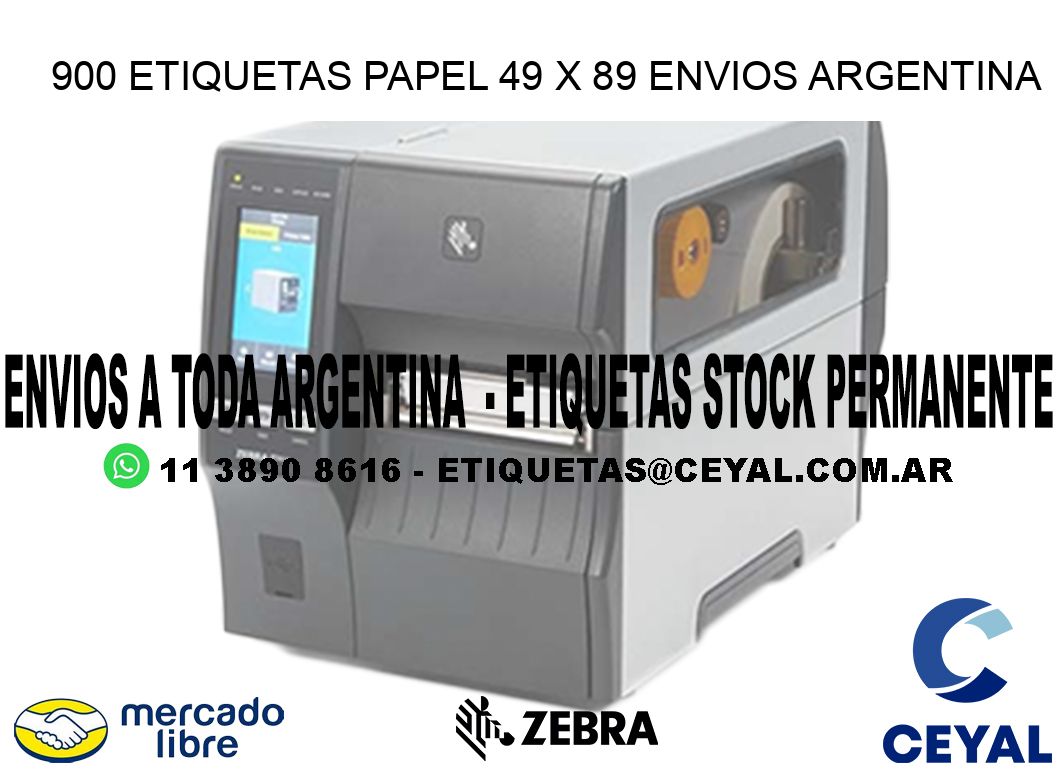 900 ETIQUETAS PAPEL 49 x 89 ENVIOS ARGENTINA