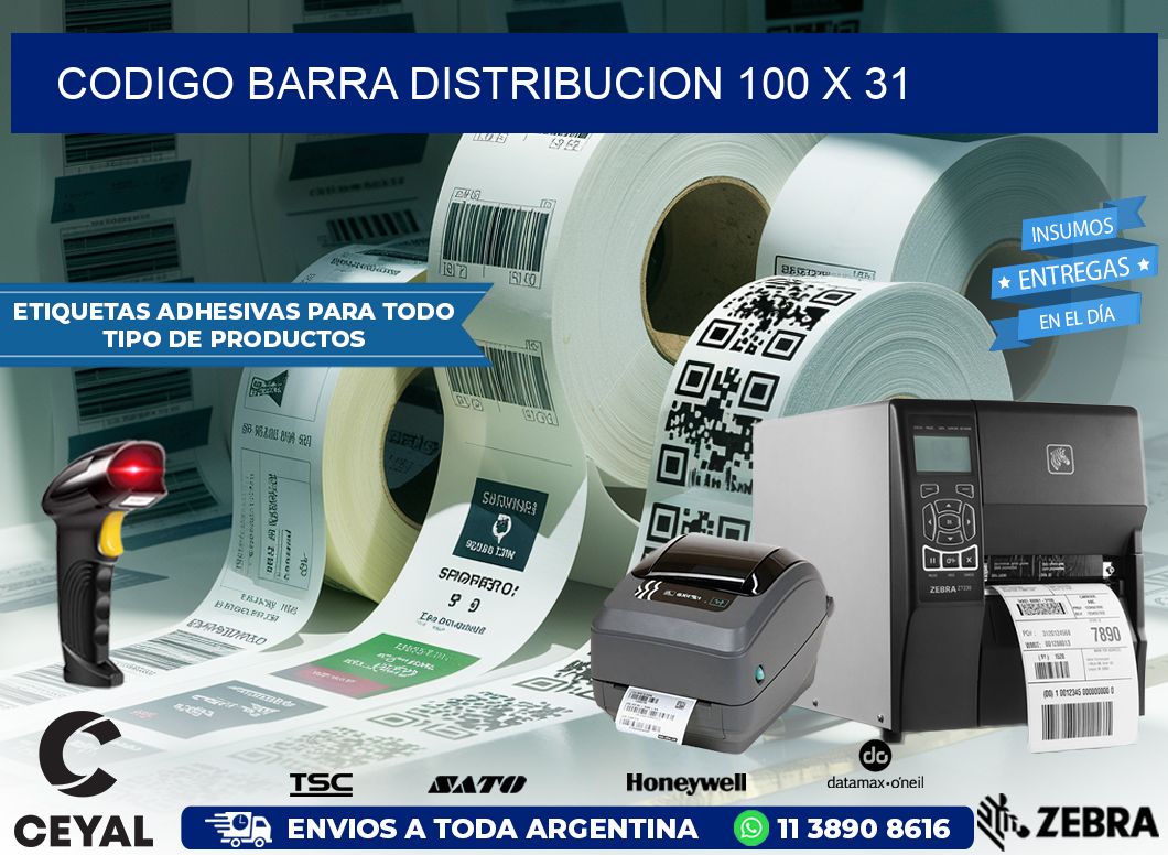 CODIGO BARRA DISTRIBUCION 100 x 31