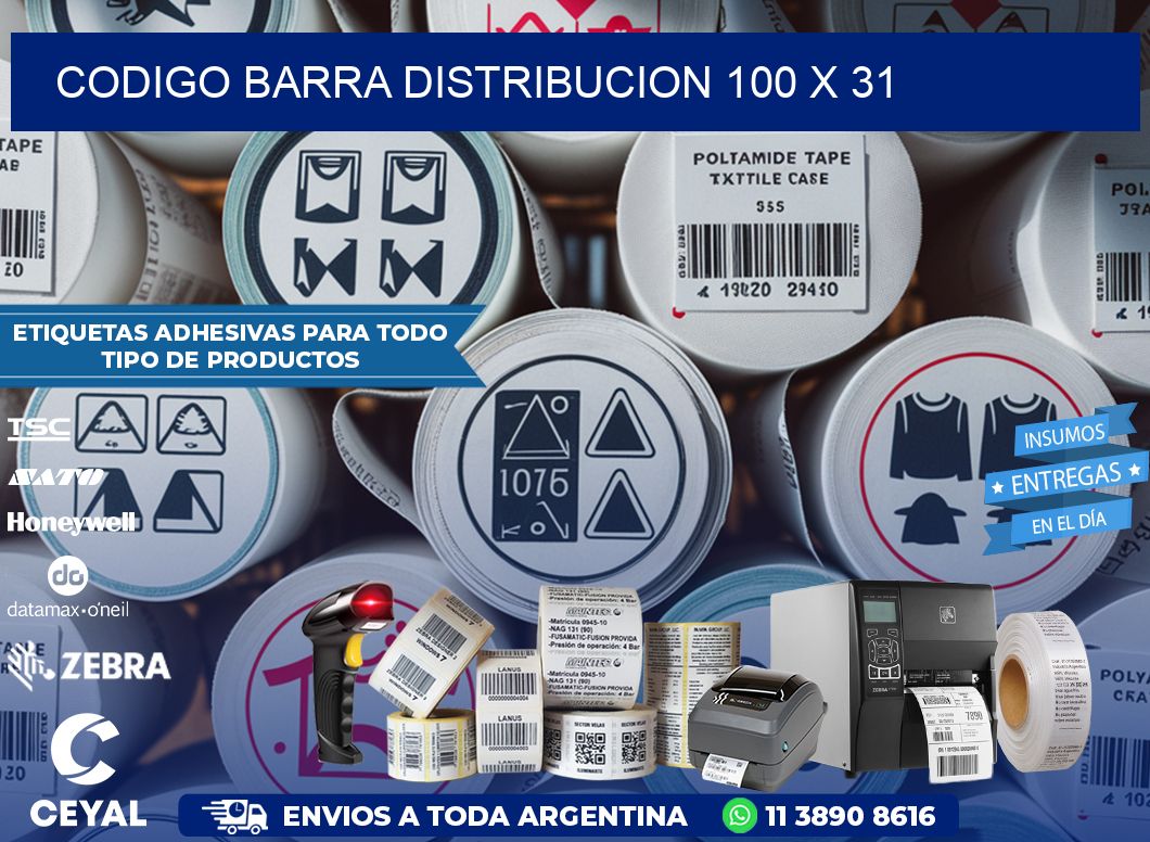 CODIGO BARRA DISTRIBUCION 100 x 31