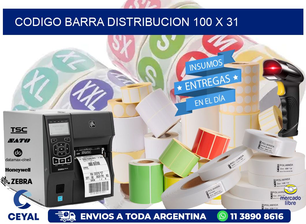 CODIGO BARRA DISTRIBUCION 100 x 31