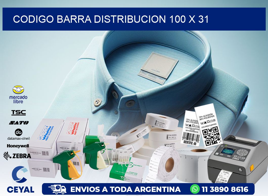 CODIGO BARRA DISTRIBUCION 100 x 31