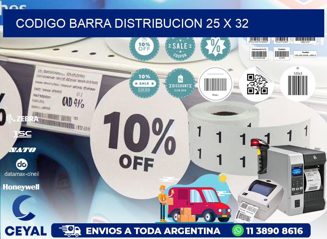 CODIGO BARRA DISTRIBUCION 25 x 32