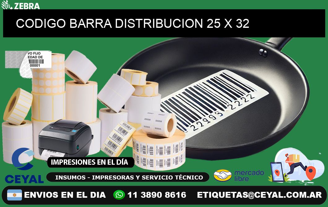 CODIGO BARRA DISTRIBUCION 25 x 32