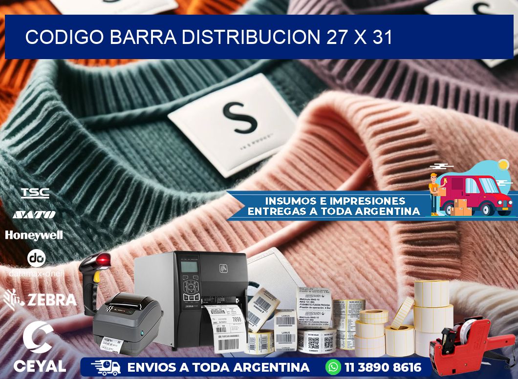 CODIGO BARRA DISTRIBUCION 27 x 31