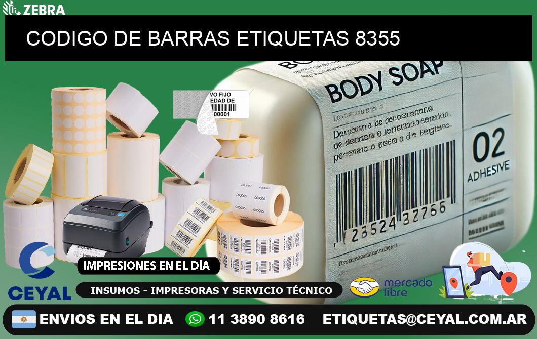 CODIGO DE BARRAS ETIQUETAS 8355