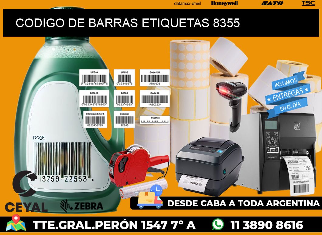 CODIGO DE BARRAS ETIQUETAS 8355