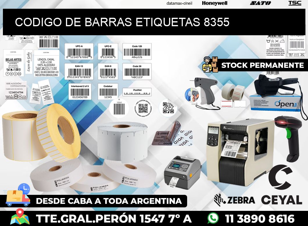 CODIGO DE BARRAS ETIQUETAS 8355