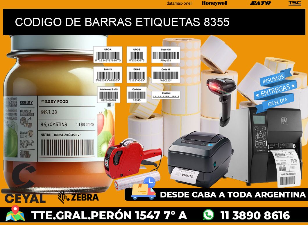 CODIGO DE BARRAS ETIQUETAS 8355