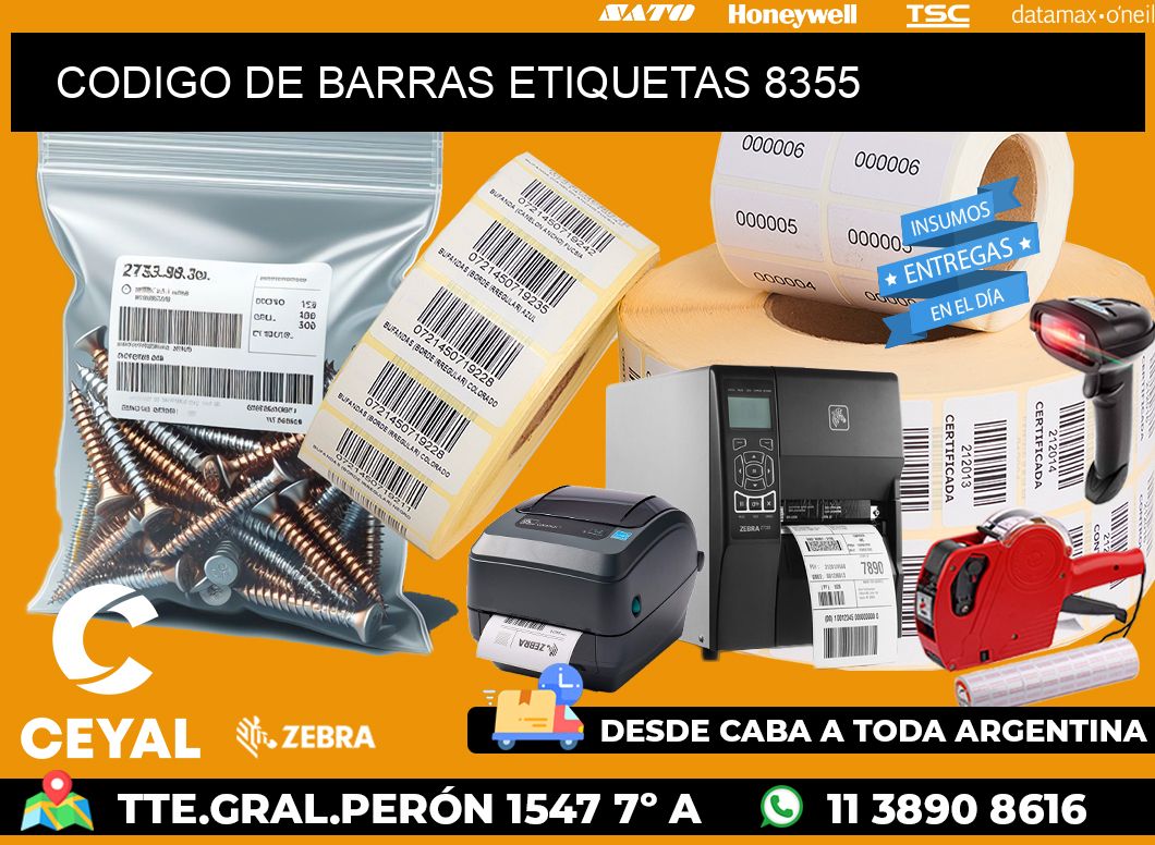 CODIGO DE BARRAS ETIQUETAS 8355