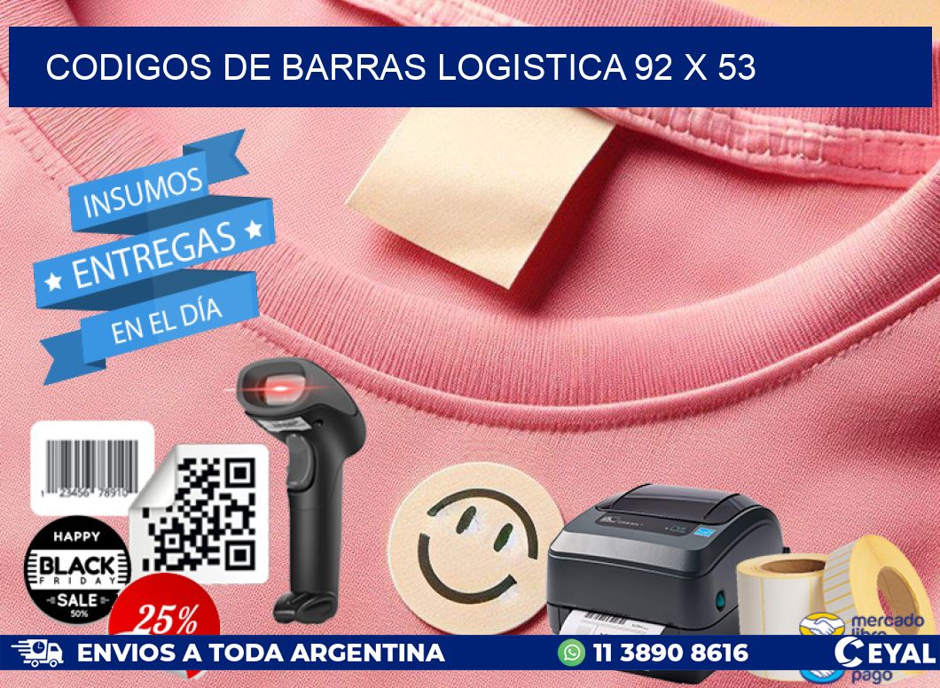 CODIGOS DE BARRAS LOGISTICA 92 x 53